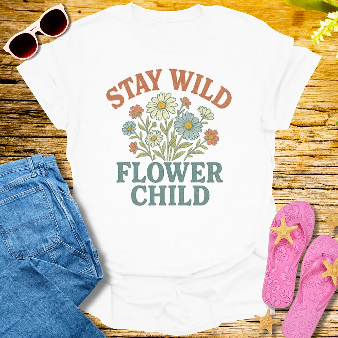 Stay Wild Flower Child T-Shirt - White