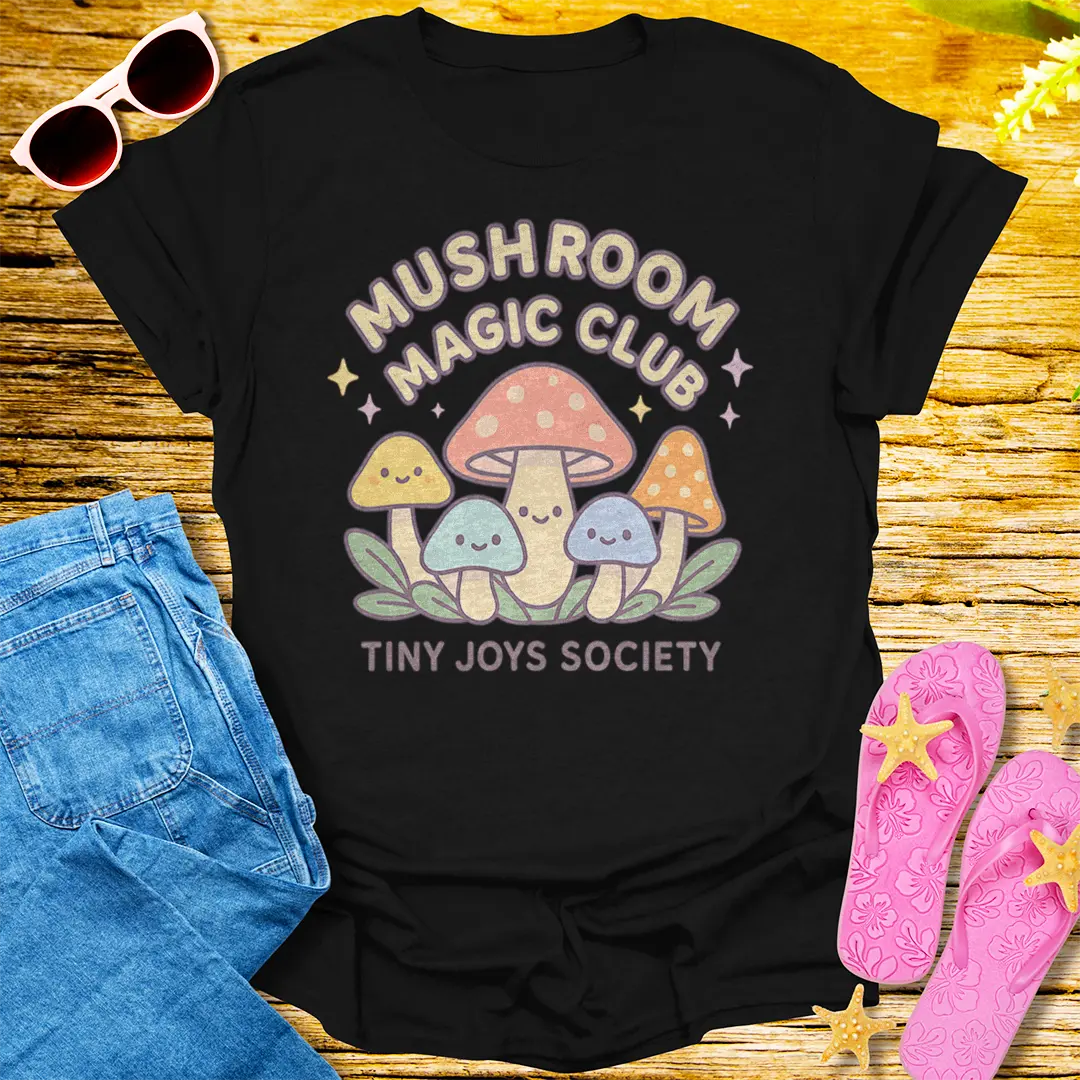 Mushroom Magic Club T-Shirt - Black