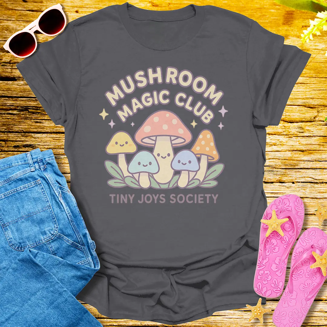 Mushroom Magic Club T-Shirt - Charcoal