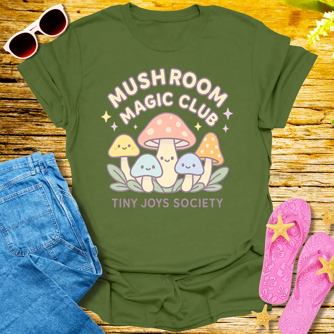 Mushroom Magic Club T-Shirt - Military Green