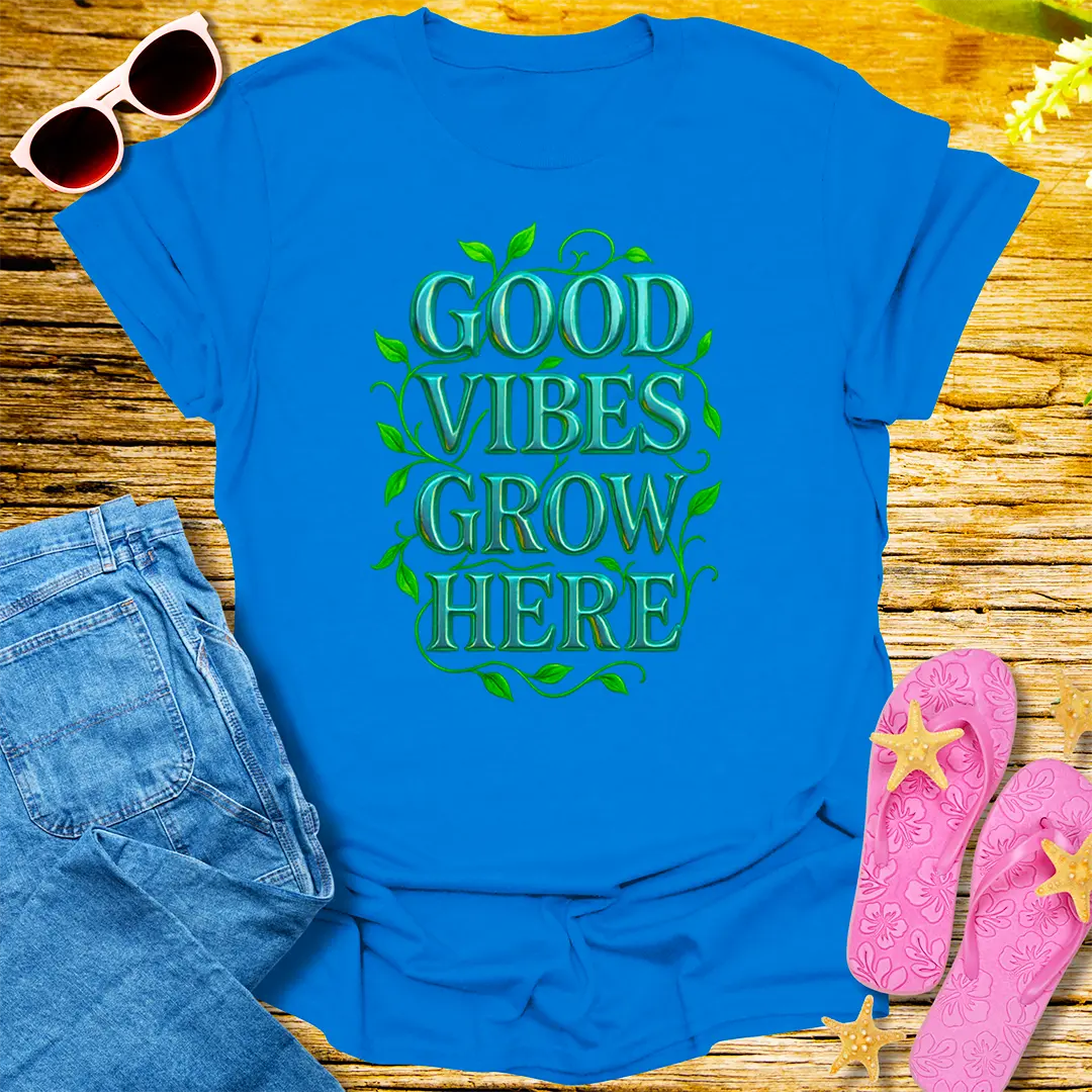 Good Vibes Grow Here T-Shirt - Royal