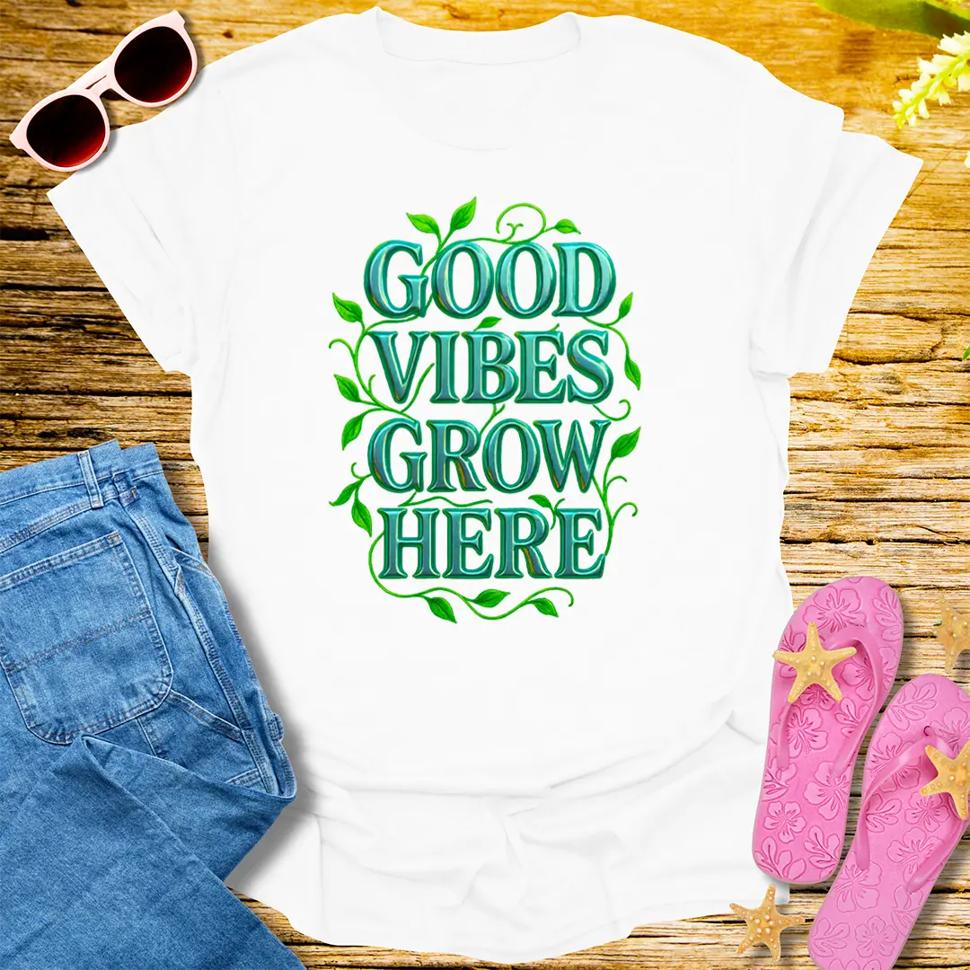 Good Vibes Grow Here T-Shirt - White