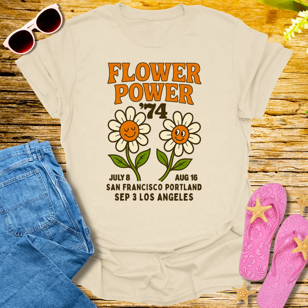 Flower Power '74 T-Shirt - Natural