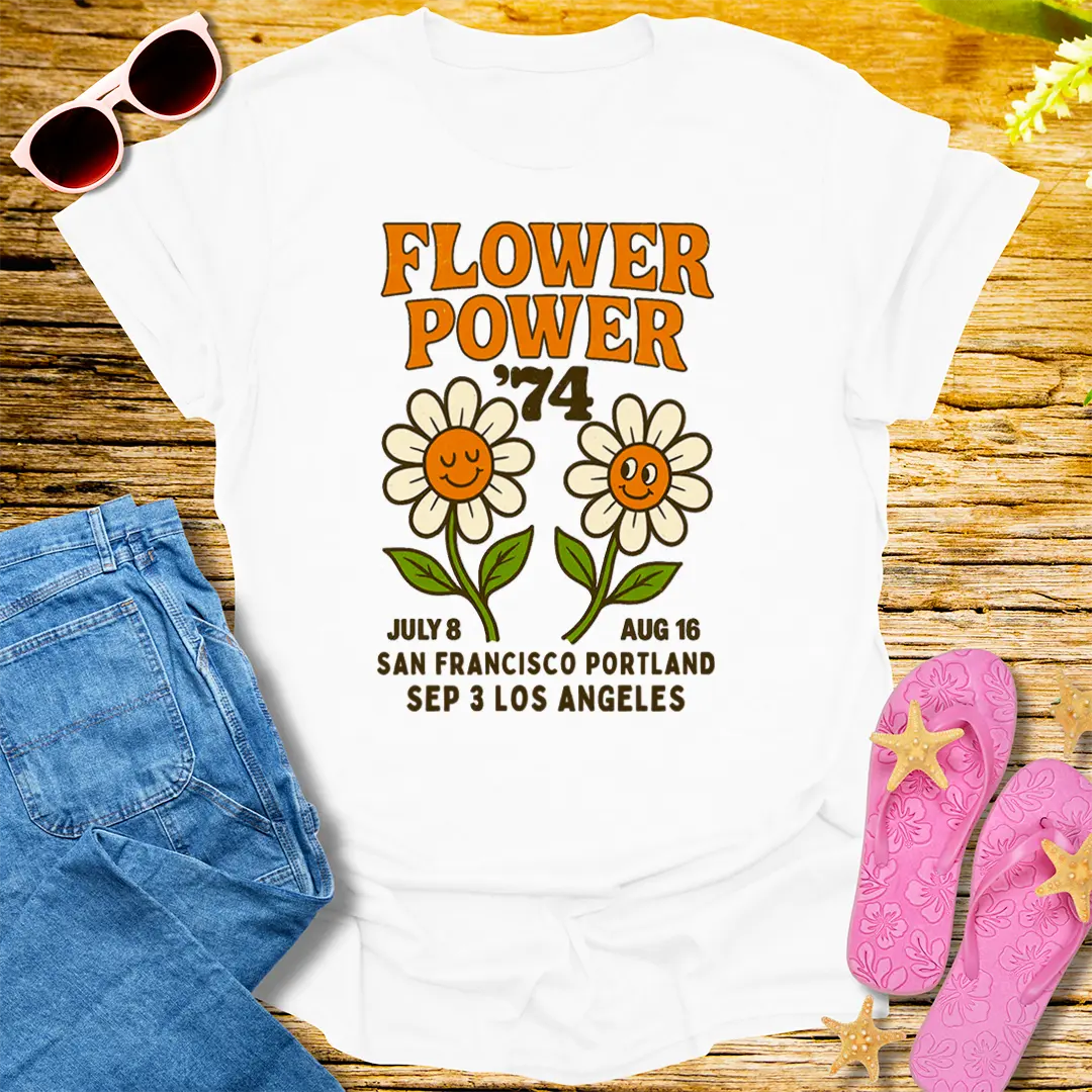 Flower Power '74 T-Shirt - White