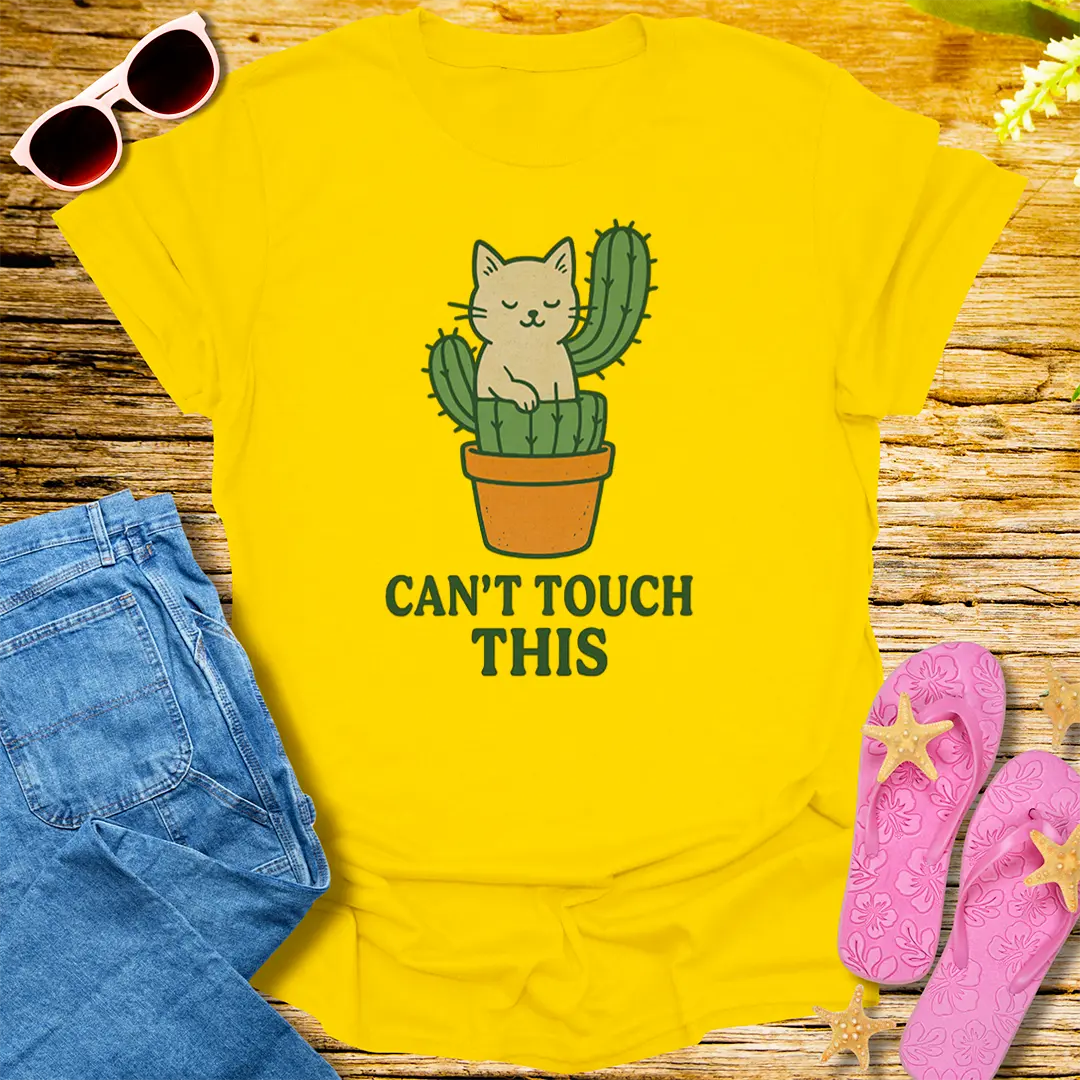 Can't Touch This Cat Cactus T-Shirt - Daisy