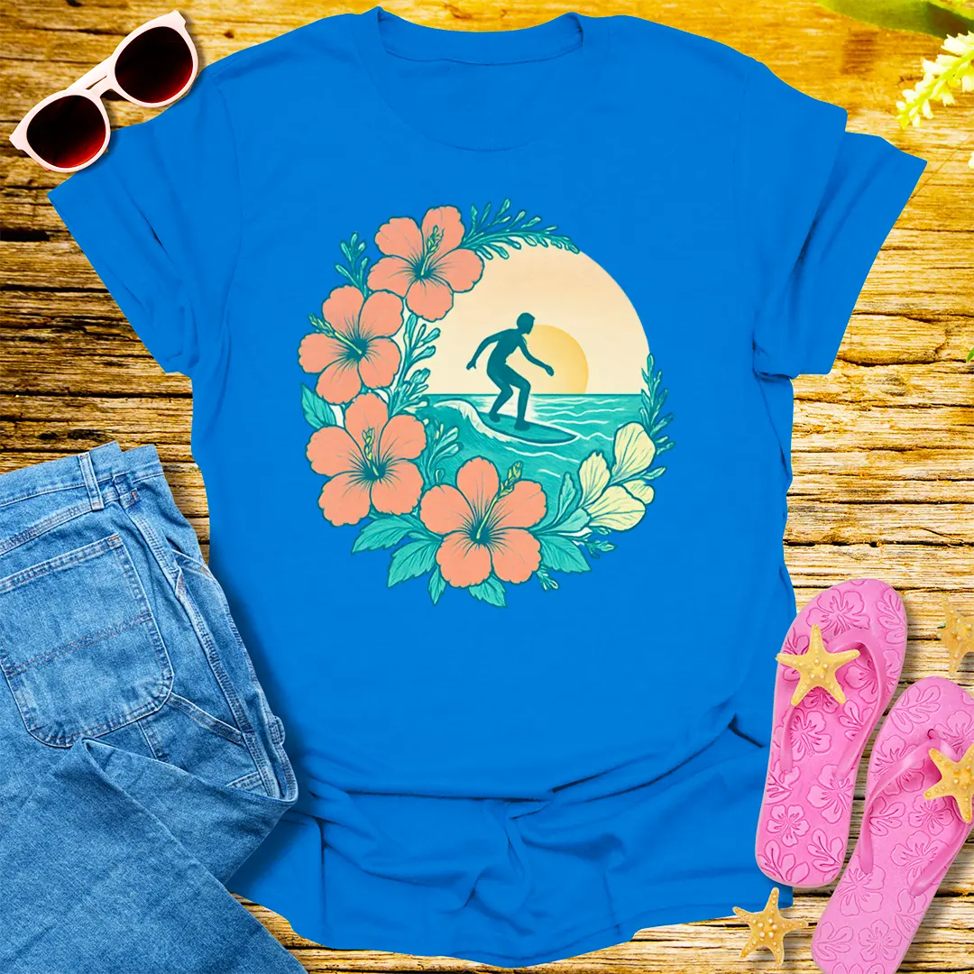 Sunset Surfer Bloom T-Shirt - Royal