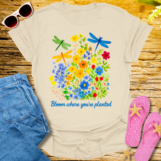 Bloom Where You’re Planted T-Shirt - Natural