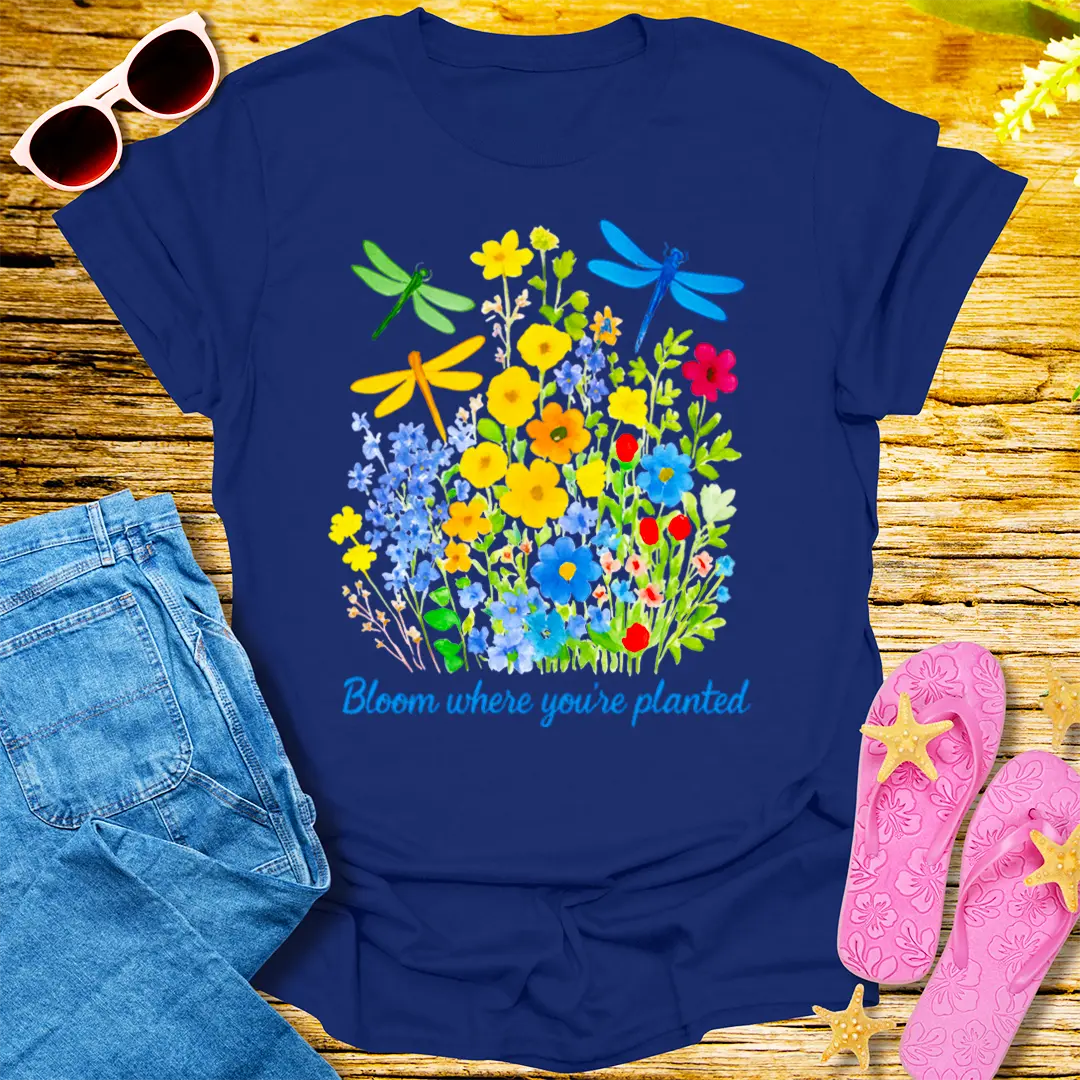 Bloom Where You’re Planted T-Shirt - Navy