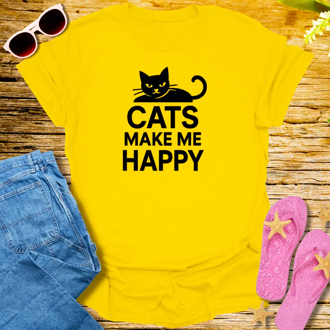 Cats Make My Day T-Shirt - Daisy