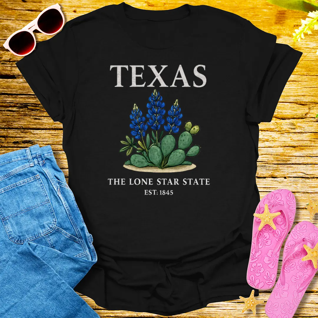 Texas Wildflower Pride T-Shirt - Black