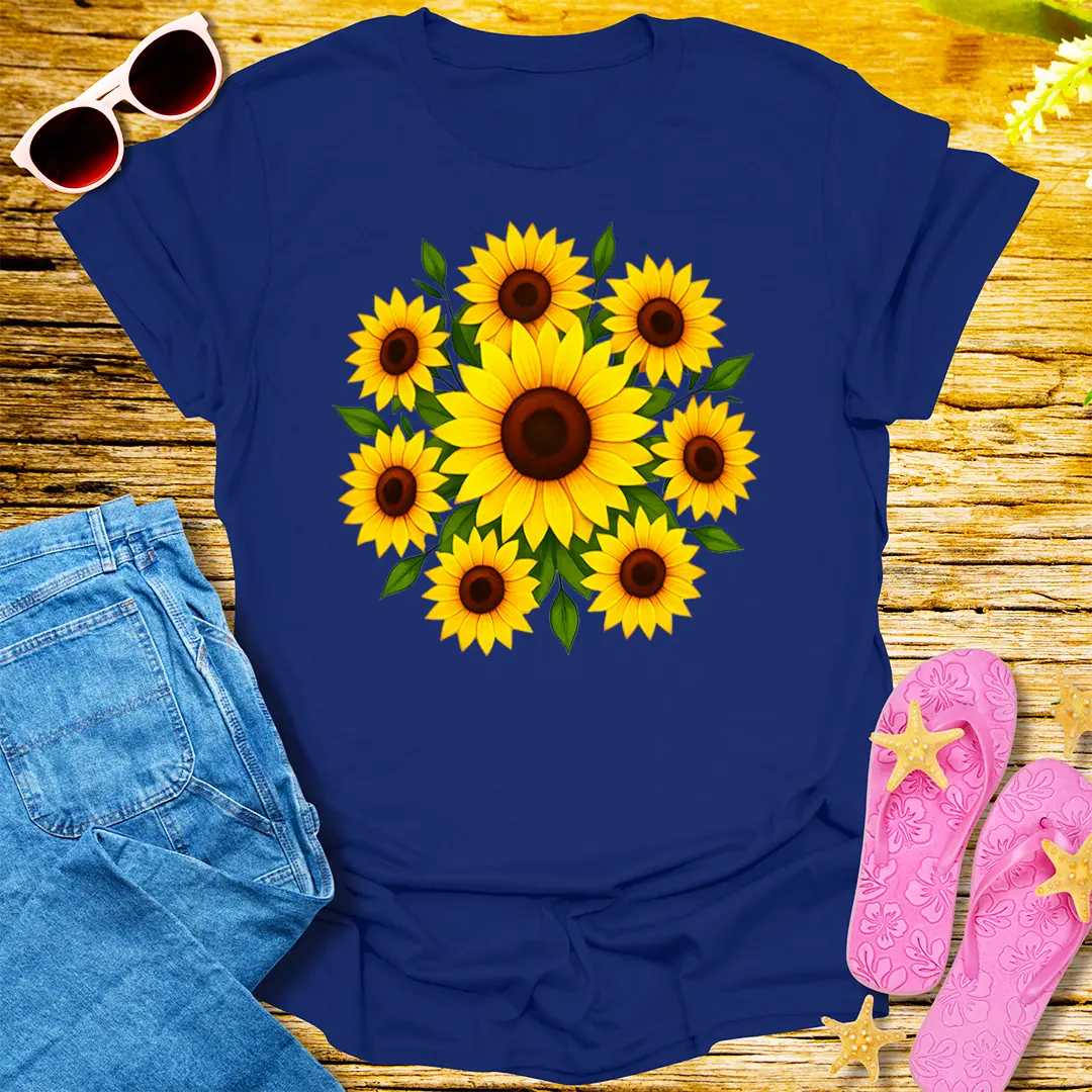 Sunny Blooms T-Shirt - Navy