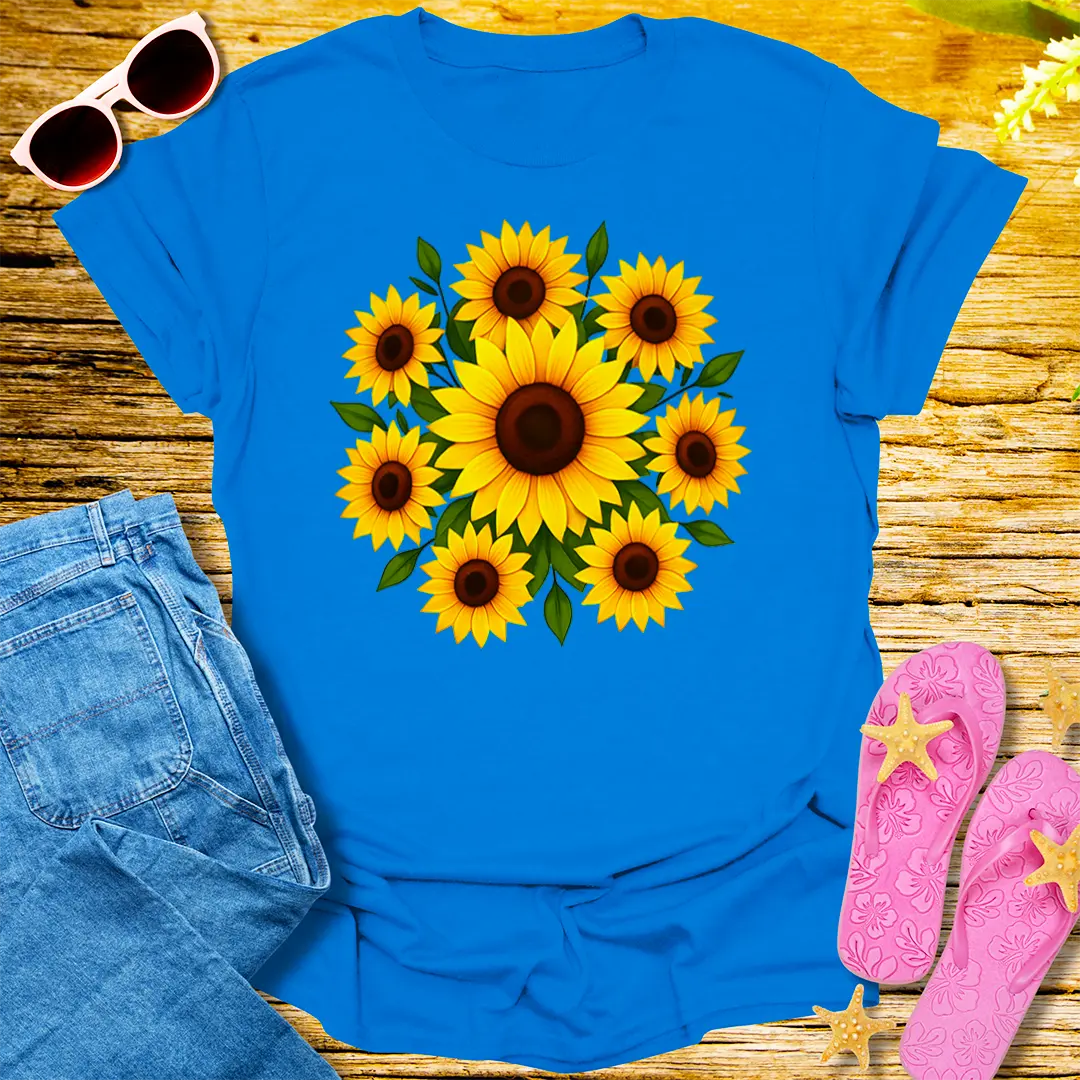 Sunny Blooms T-Shirt - Royal