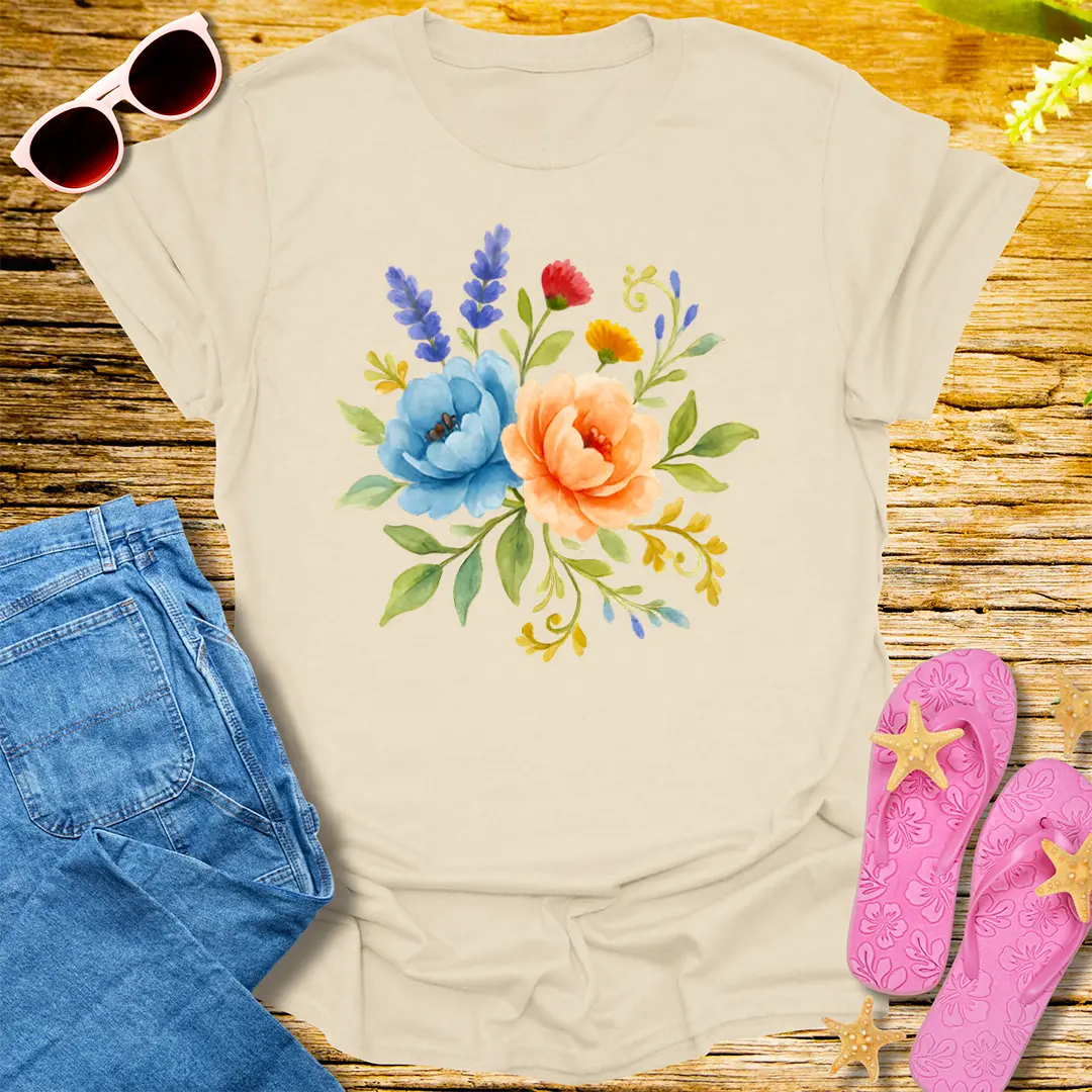 Floral Harmony T-Shirt - Natural