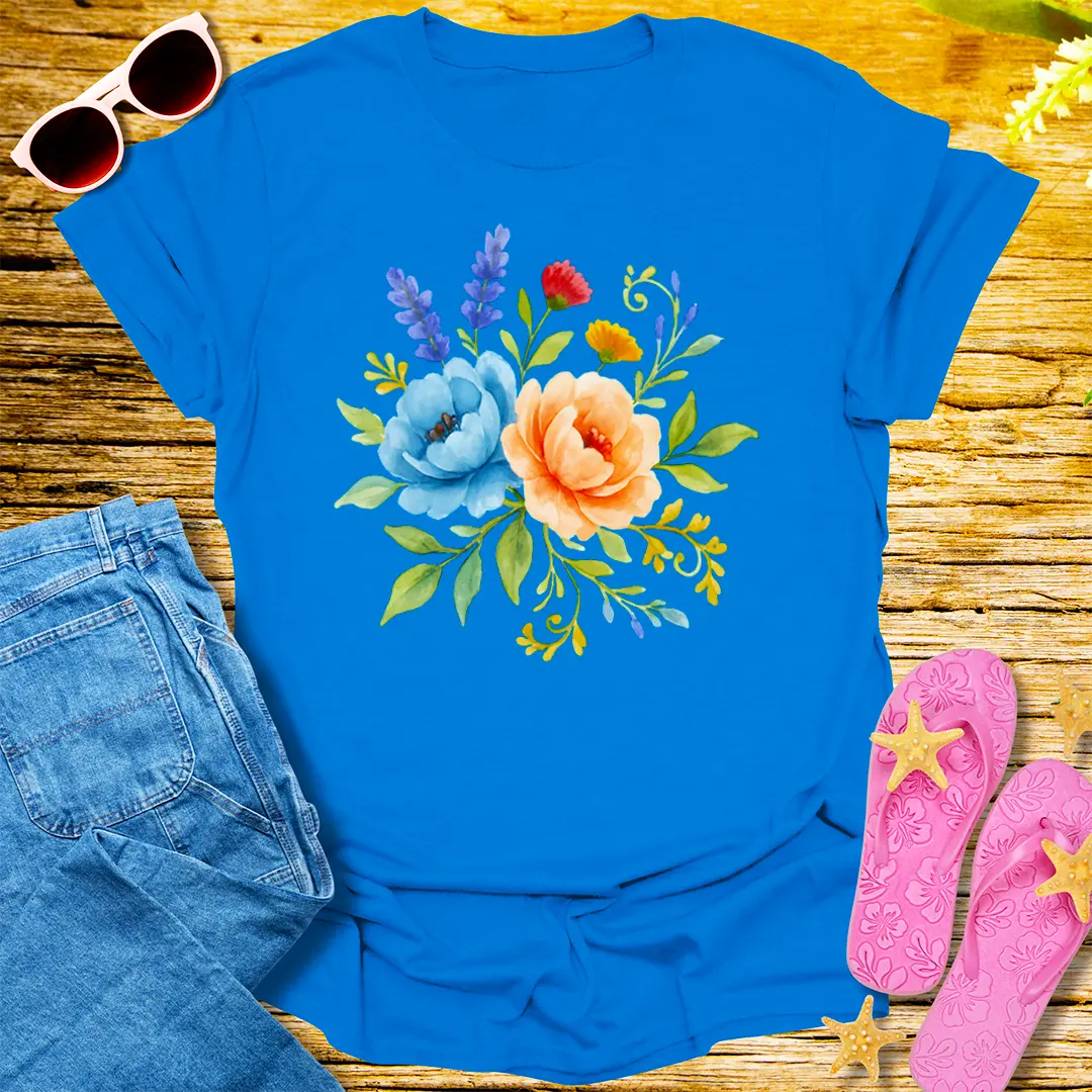 Floral Harmony T-Shirt - Royal