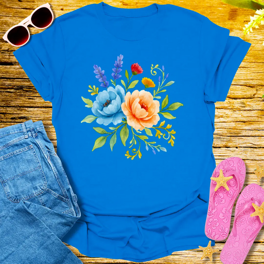 Floral Harmony T-Shirt - Royal