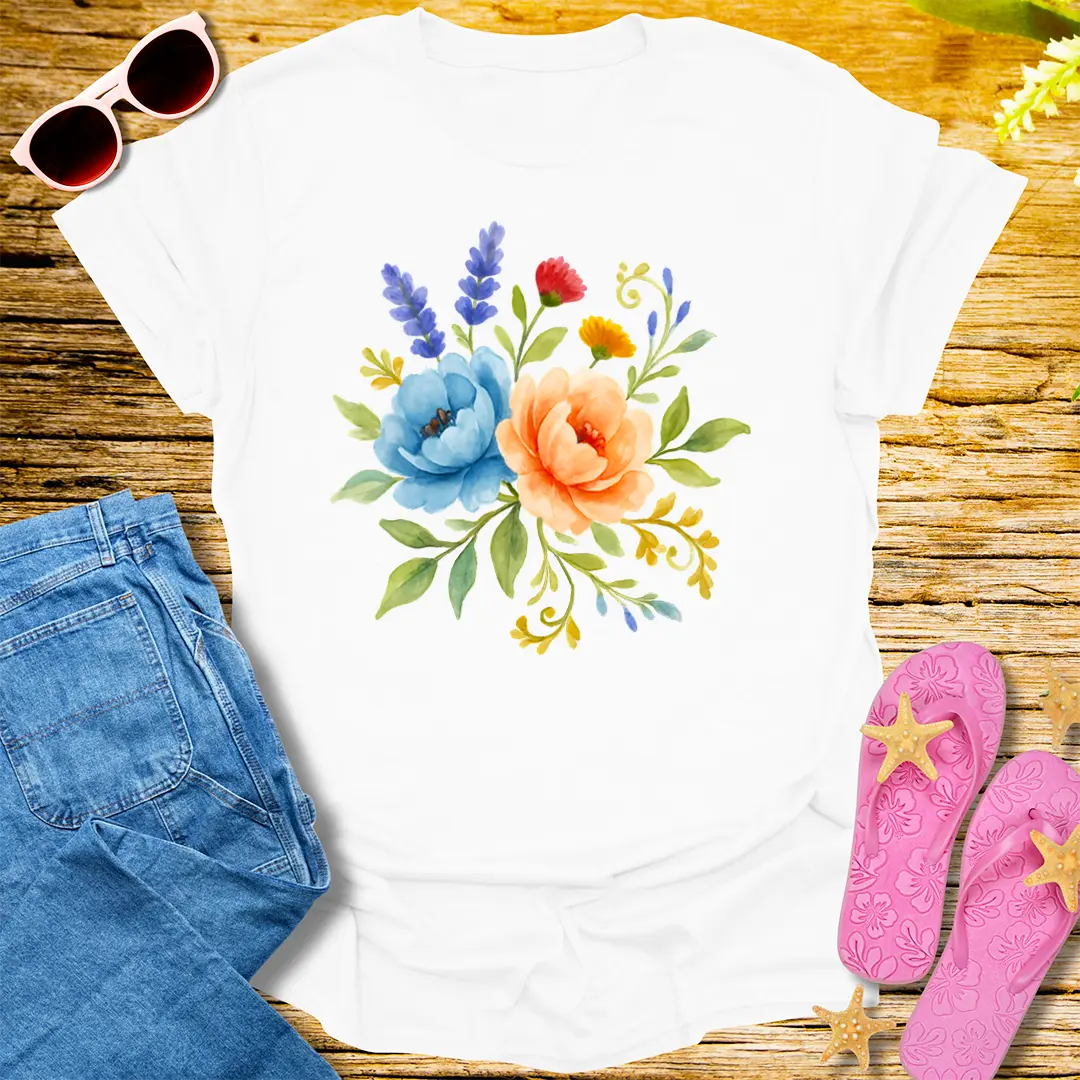 Floral Harmony T-Shirt - White