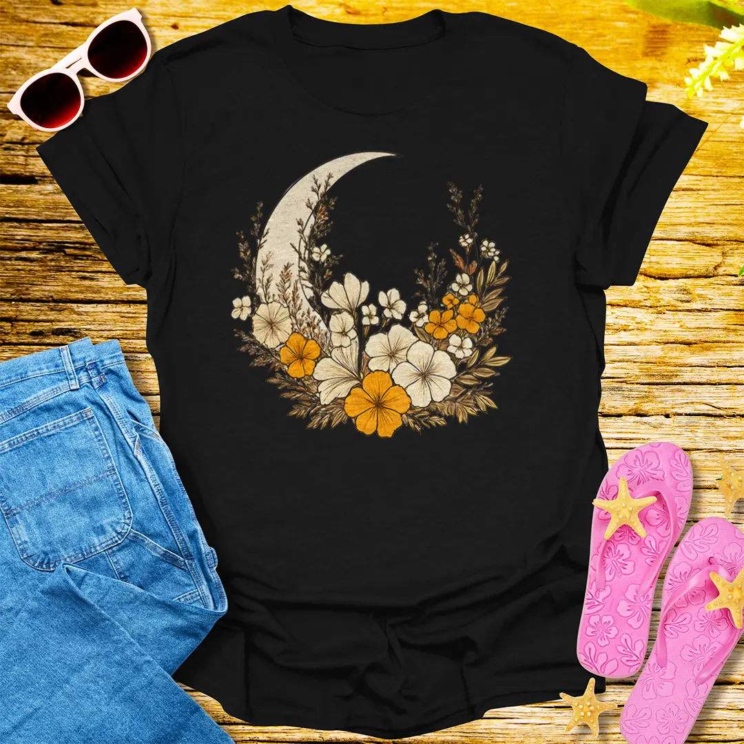 Lunar Bloom T-Shirt - Black