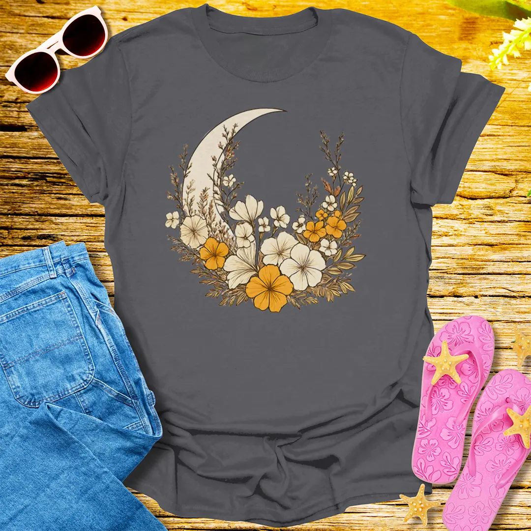 Lunar Bloom T-Shirt - Charcoal