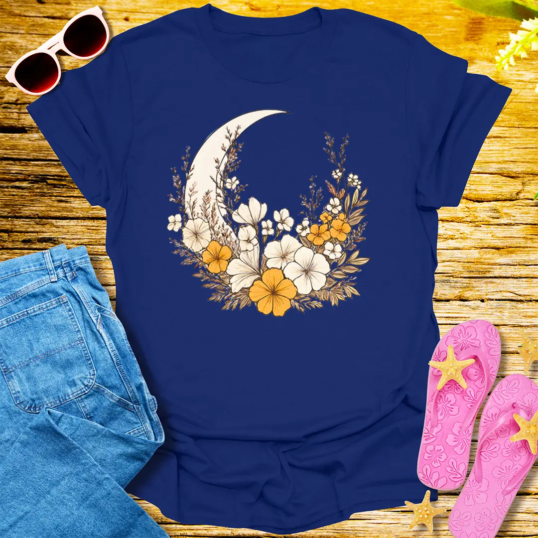 Lunar Bloom T-Shirt - Navy