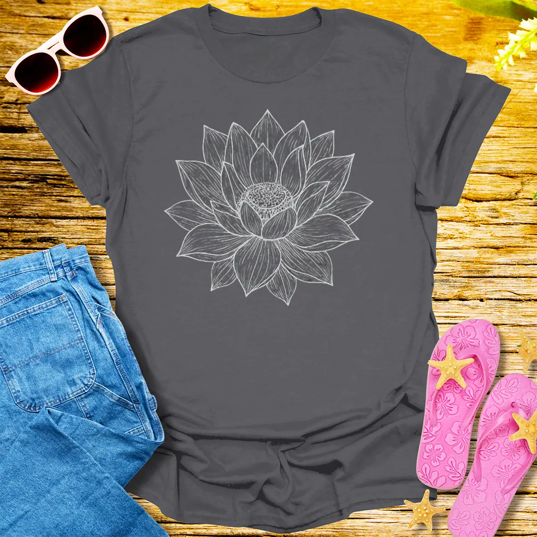 Sacred Bloom T-Shirt - Charcoal