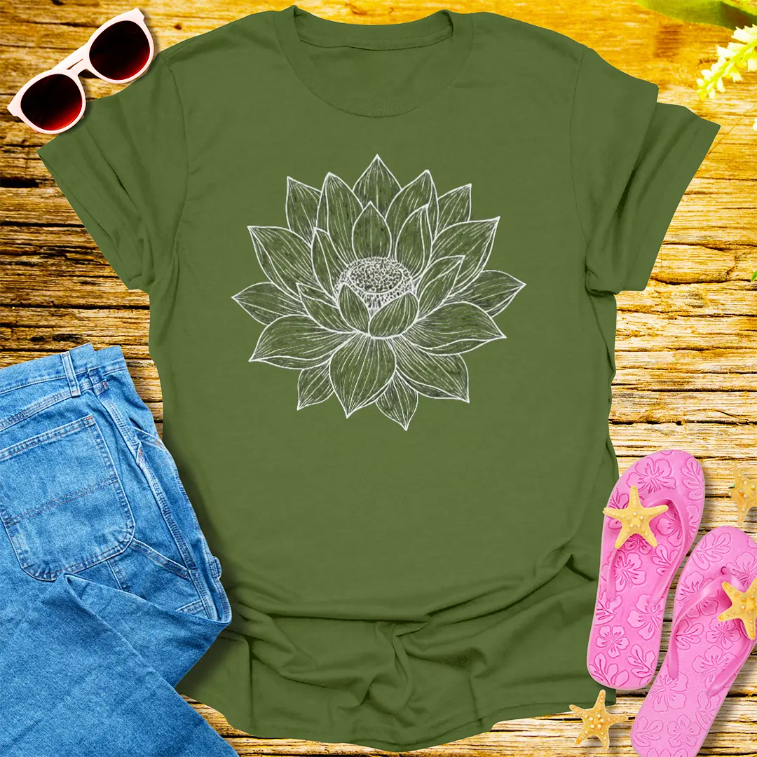 Sacred Bloom T-Shirt - Military Green
