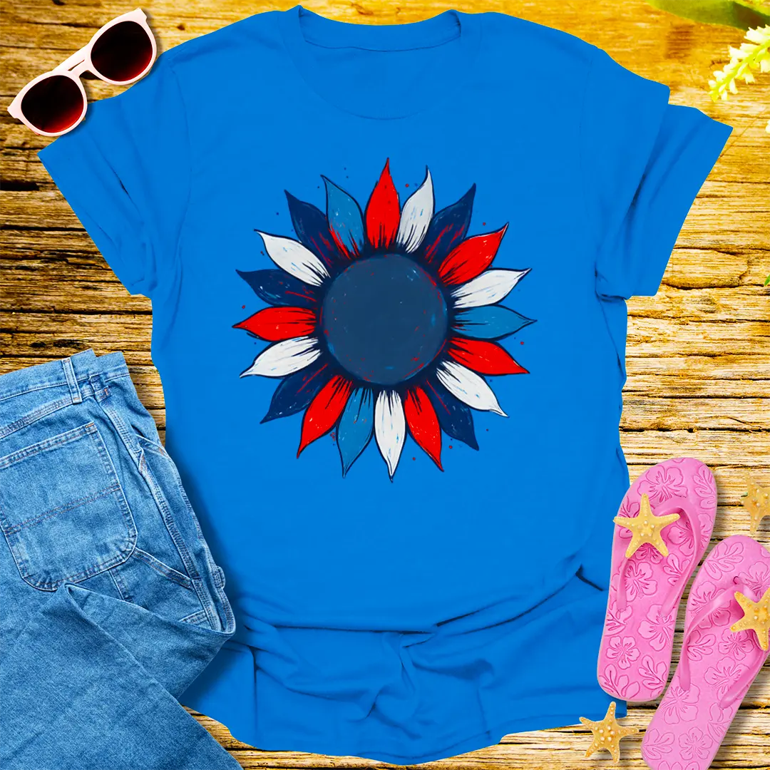 Patriotic Bloom T-Shirt - Royal