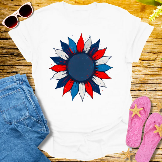Patriotic Bloom T-Shirt - White