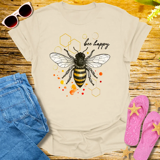 Bee Happy T-Shirt - Natural