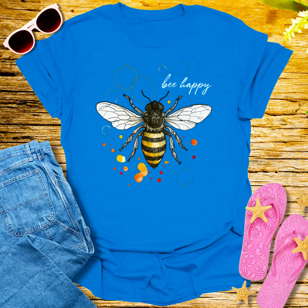 Bee Happy T-Shirt - Royal