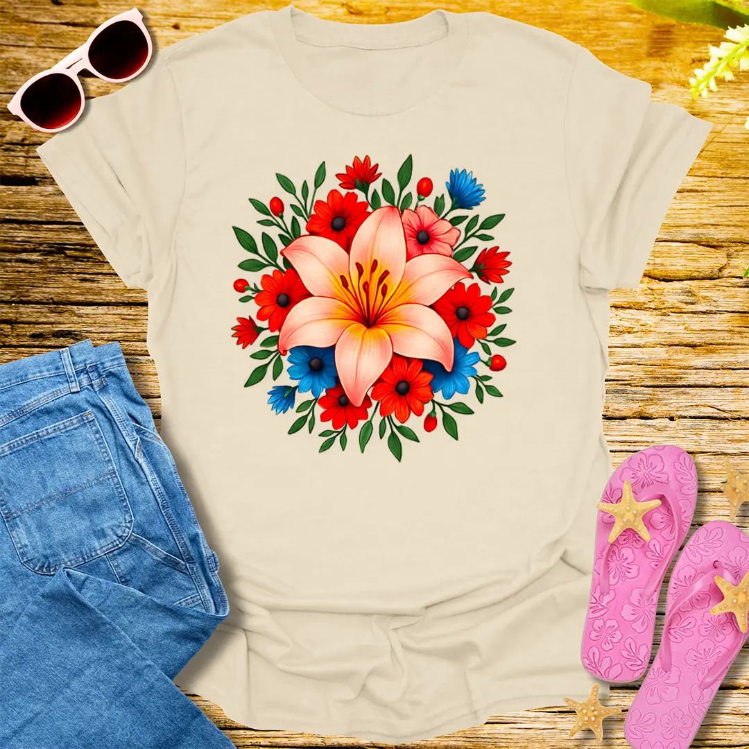 Radiant Bloom T-Shirt - Natural