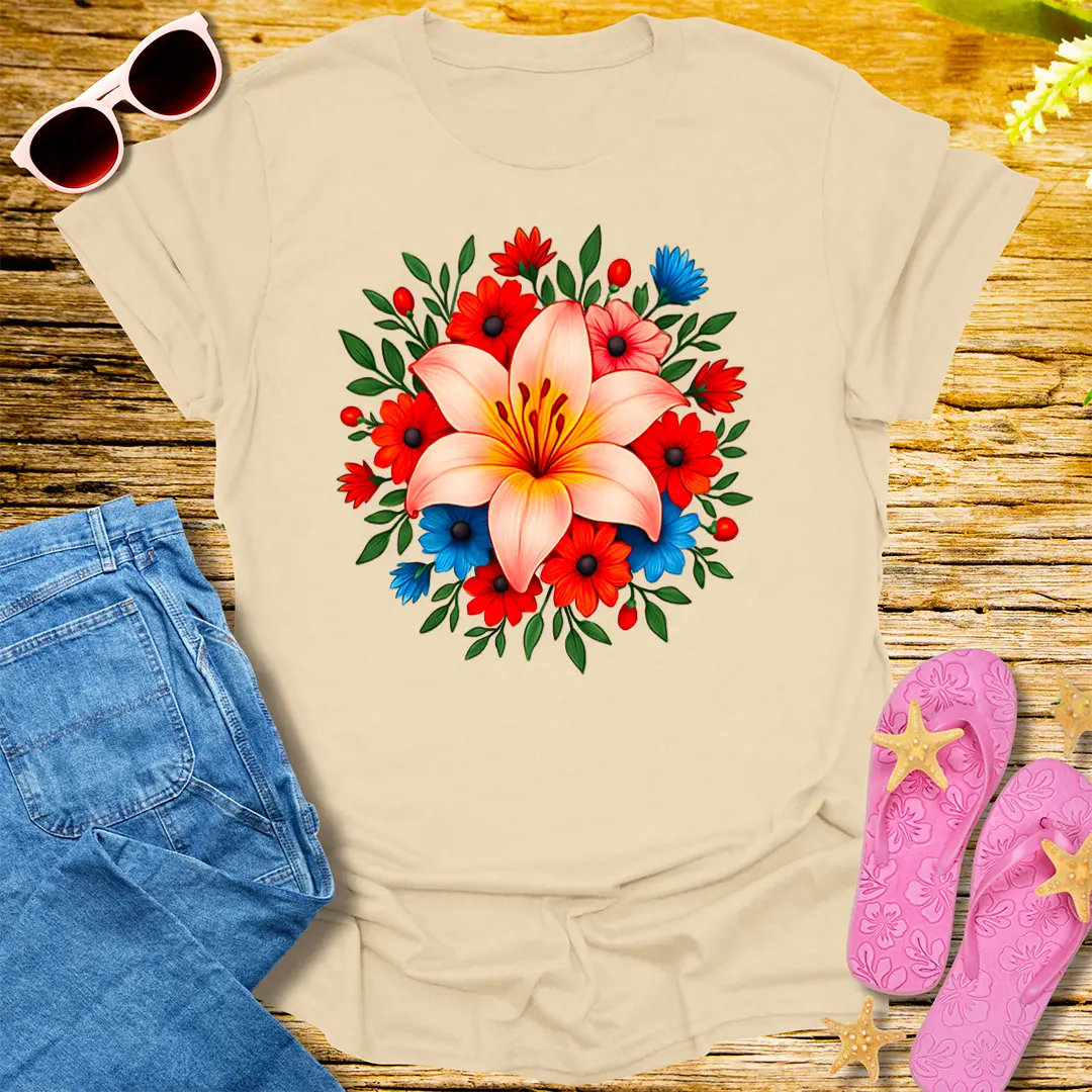 Radiant Bloom T-Shirt - Sand