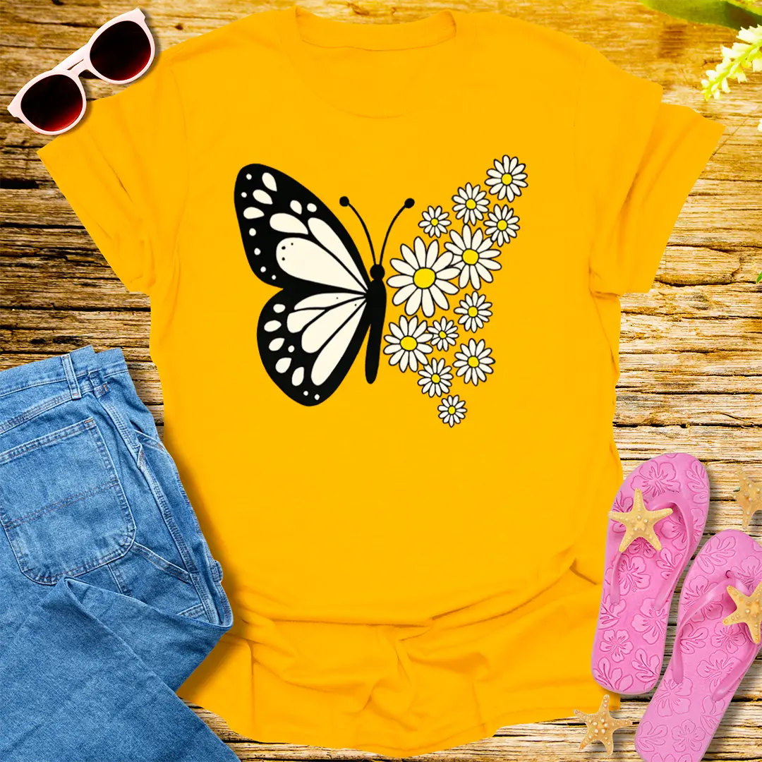 Butterfly Bloom T-Shirt - Gold