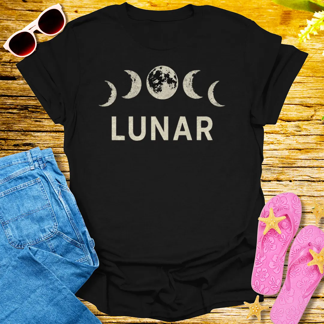 Lunar Phases T-Shirt - Black