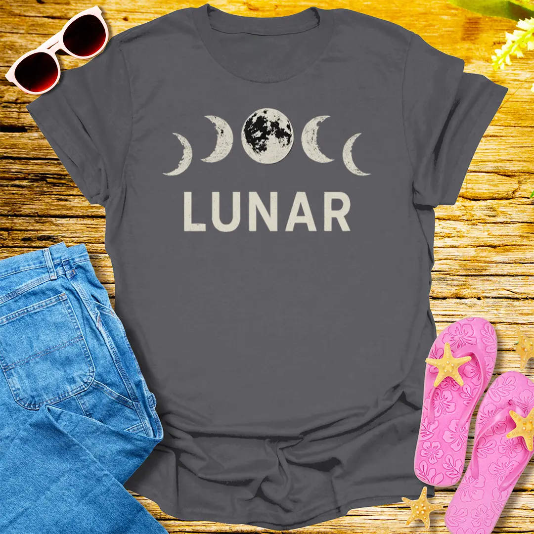 Lunar Phases T-Shirt - Charcoal