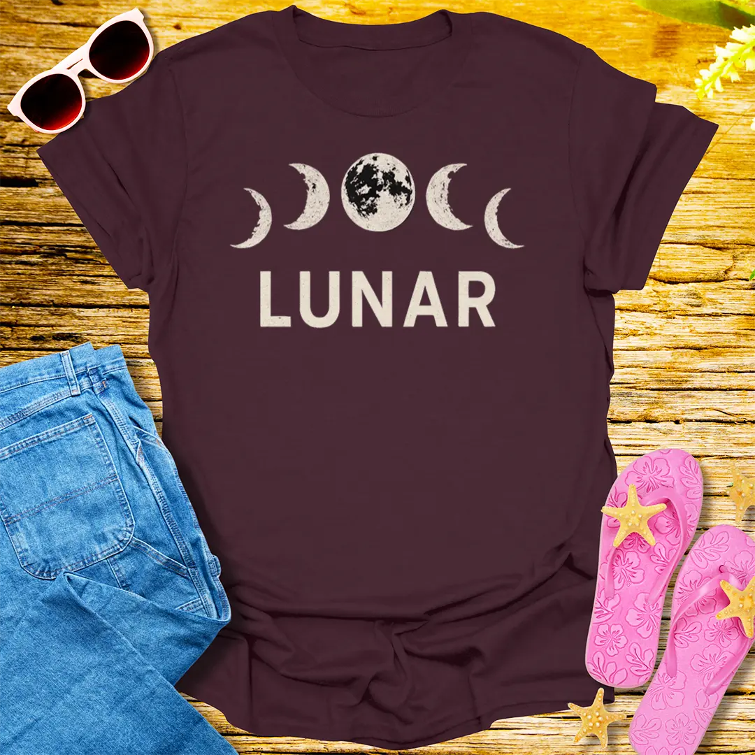 Lunar Phases T-Shirt - Dark Chocolate