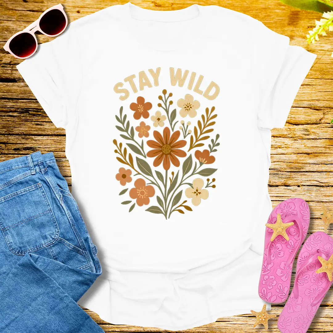 Stay Wild Floral T-Shirt - White