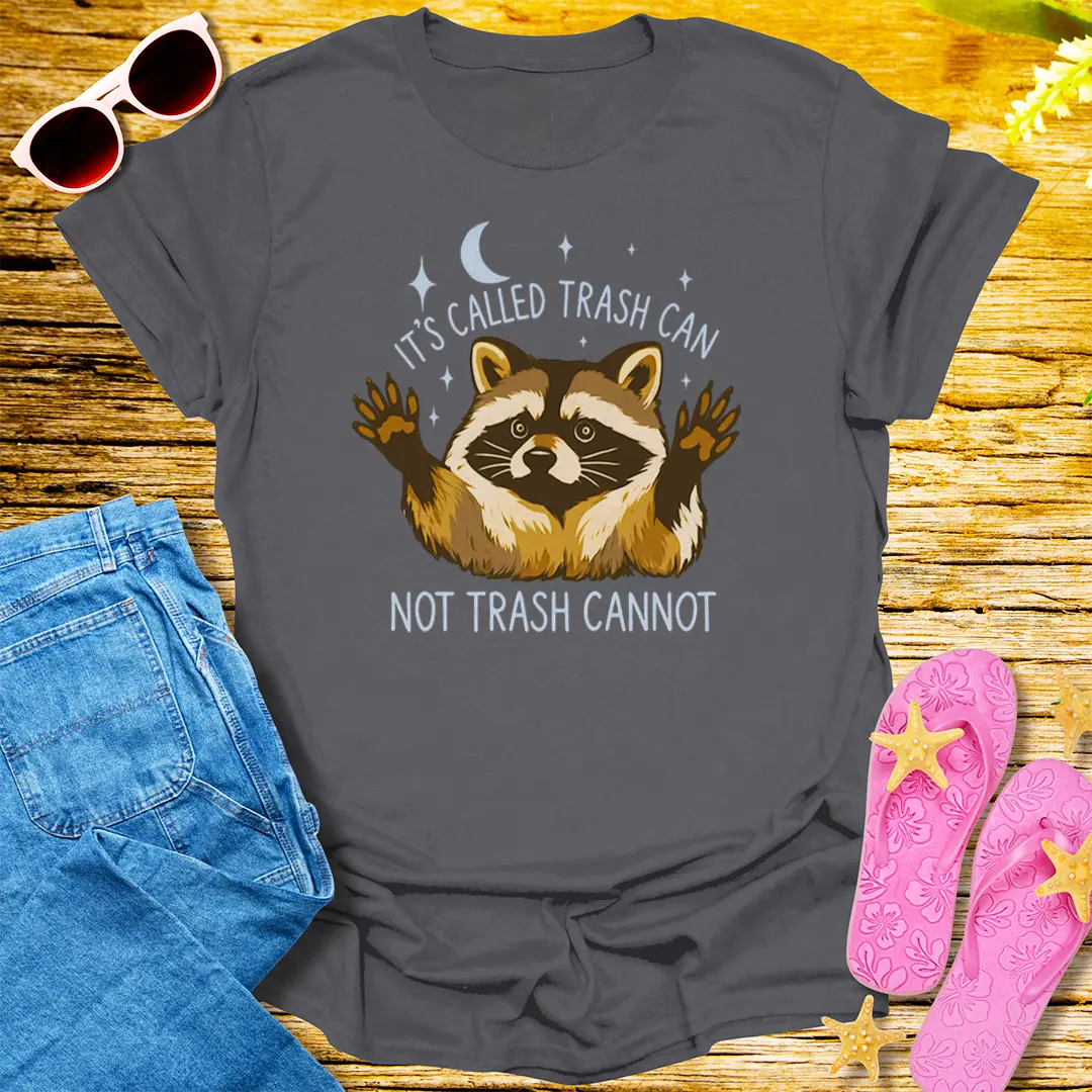 Trash Can Raccoon T-Shirt - Charcoal