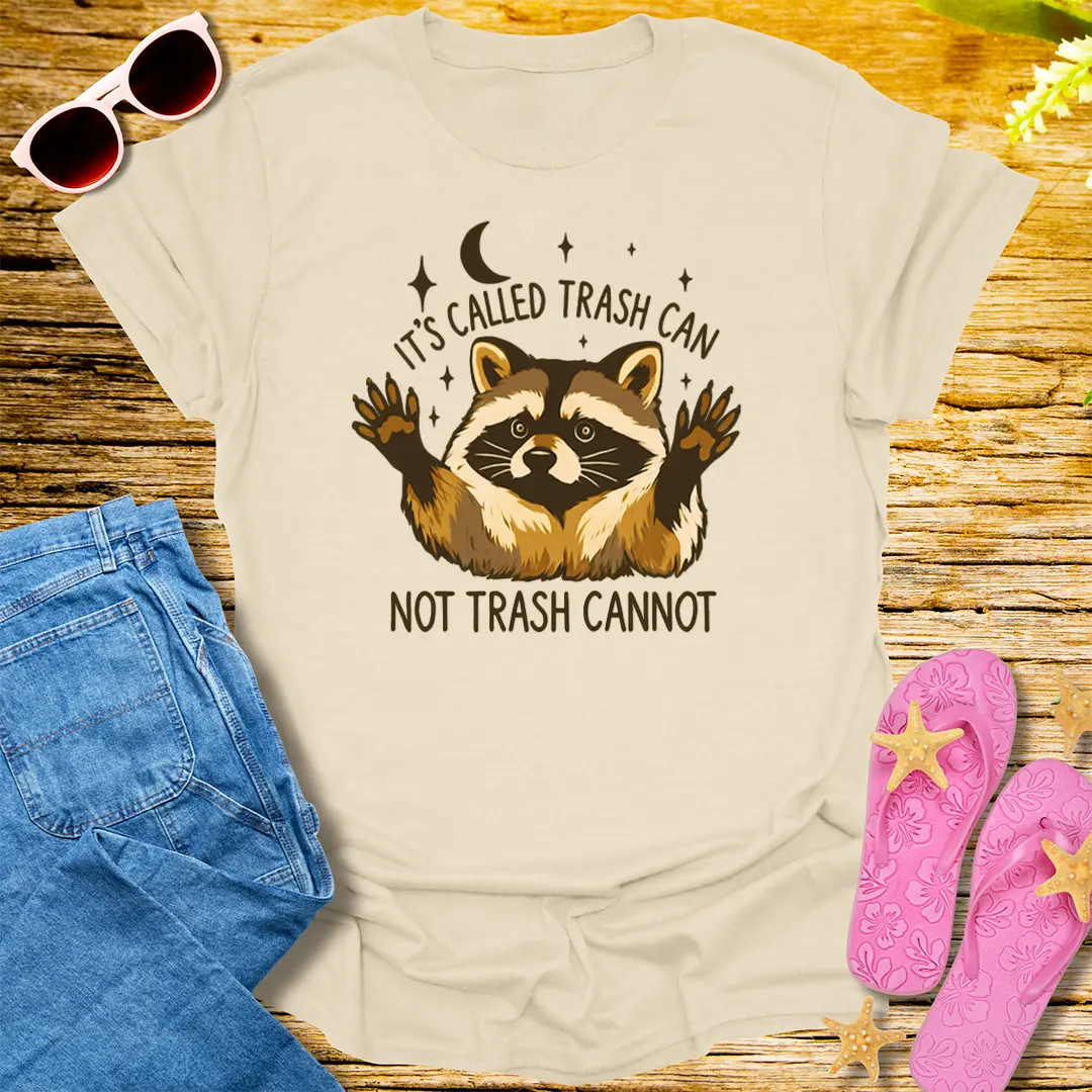 Trash Can Raccoon T-Shirt - Natural