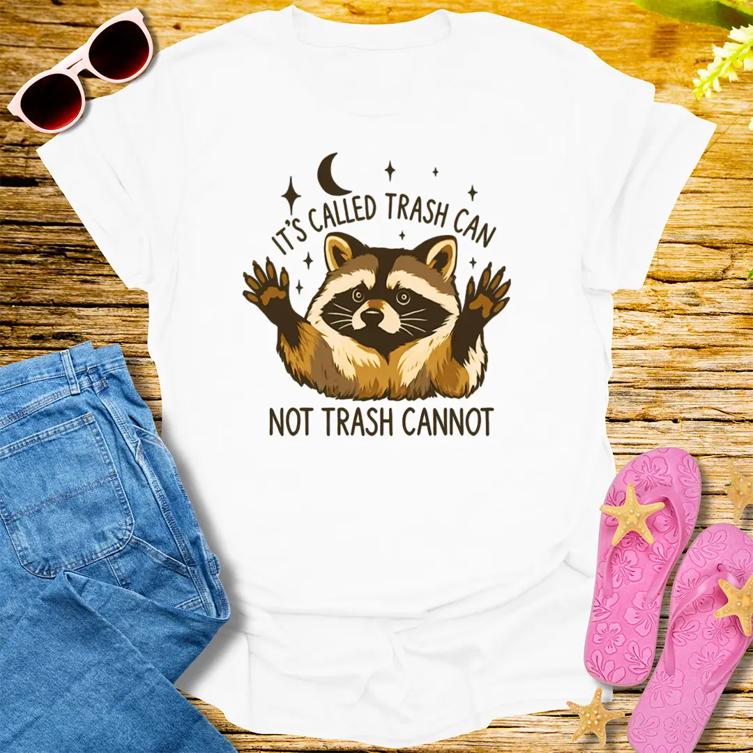 Trash Can Raccoon T-Shirt - White