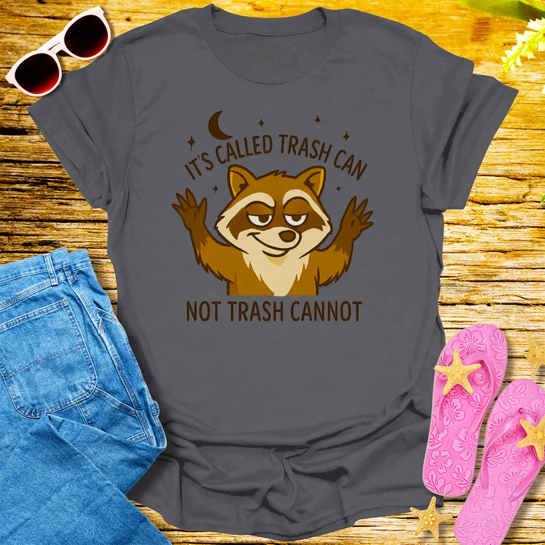 Trash Can Raccoon T-Shirt - Charcoal