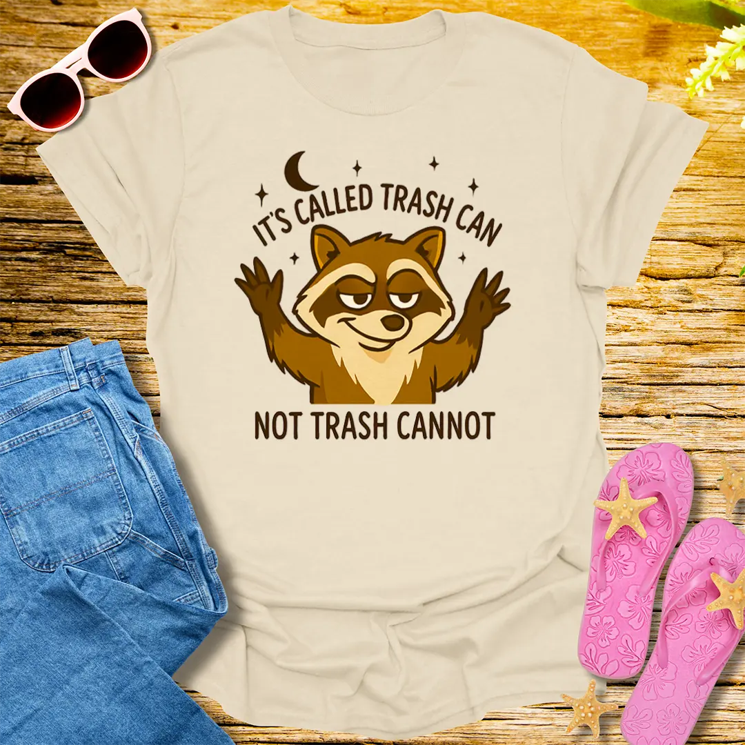 Trash Can Raccoon T-Shirt - Natural