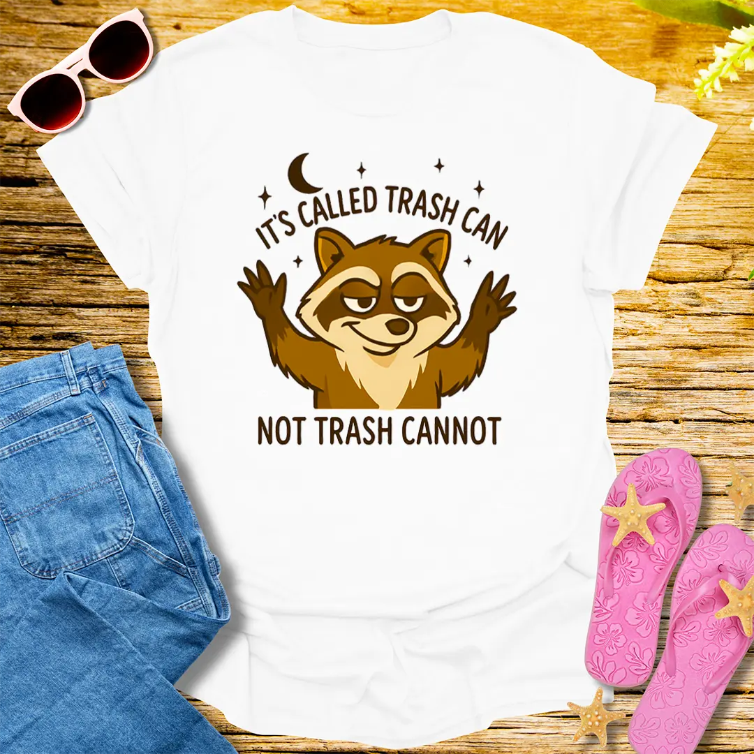 Trash Can Raccoon T-Shirt - White