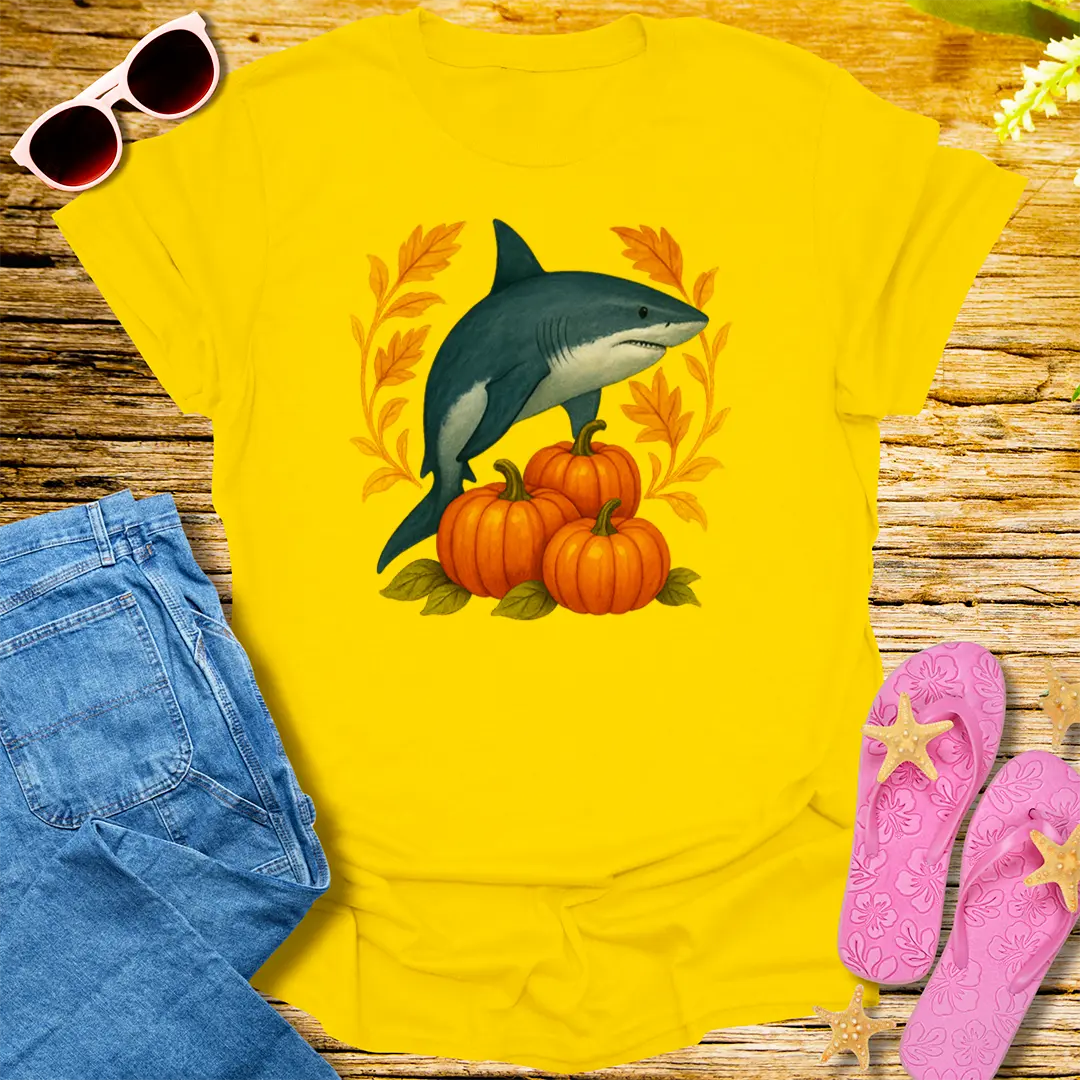 Pumpkin Shark Harvest T-Shirt - Daisy