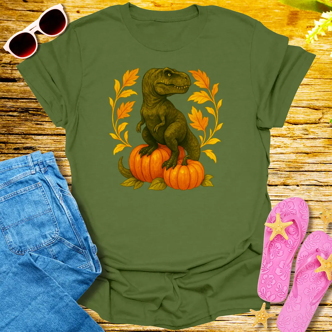 Pumpkin Rex T-Shirt - Military Green