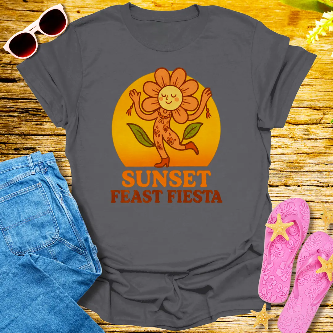 Sunset Feast Fiesta T-Shirt - Charcoal