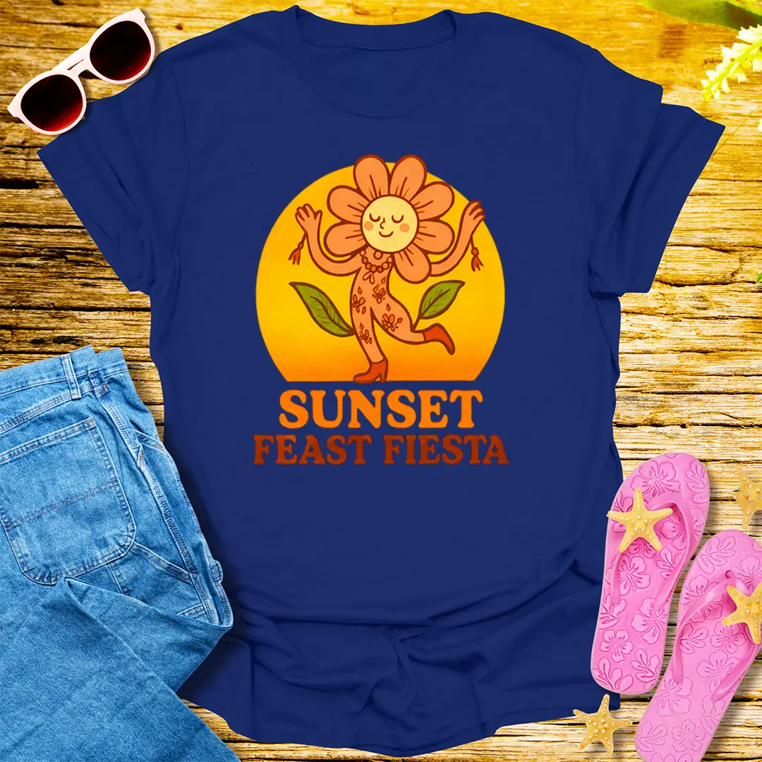 Sunset Feast Fiesta T-Shirt - Navy