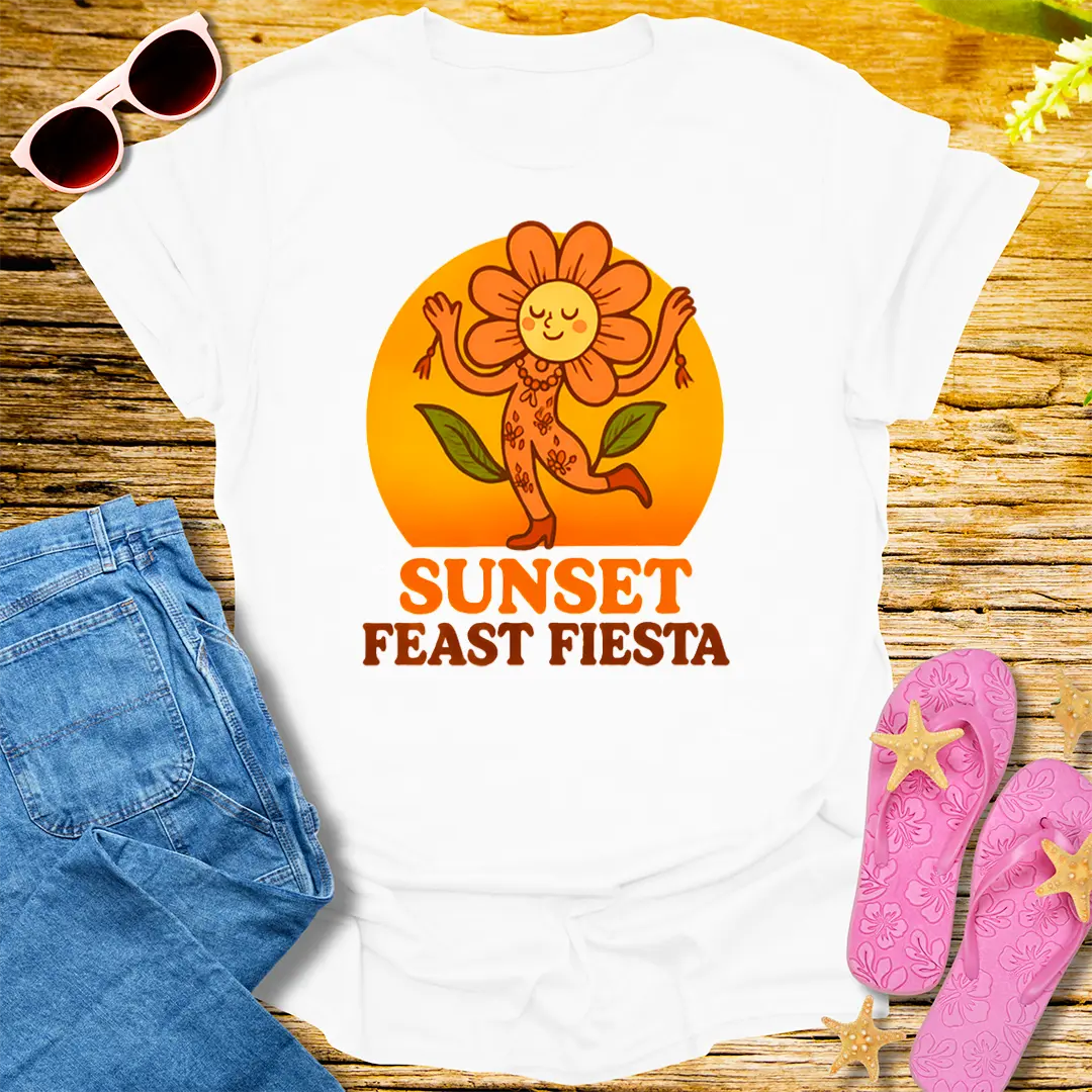 Sunset Feast Fiesta T-Shirt - White