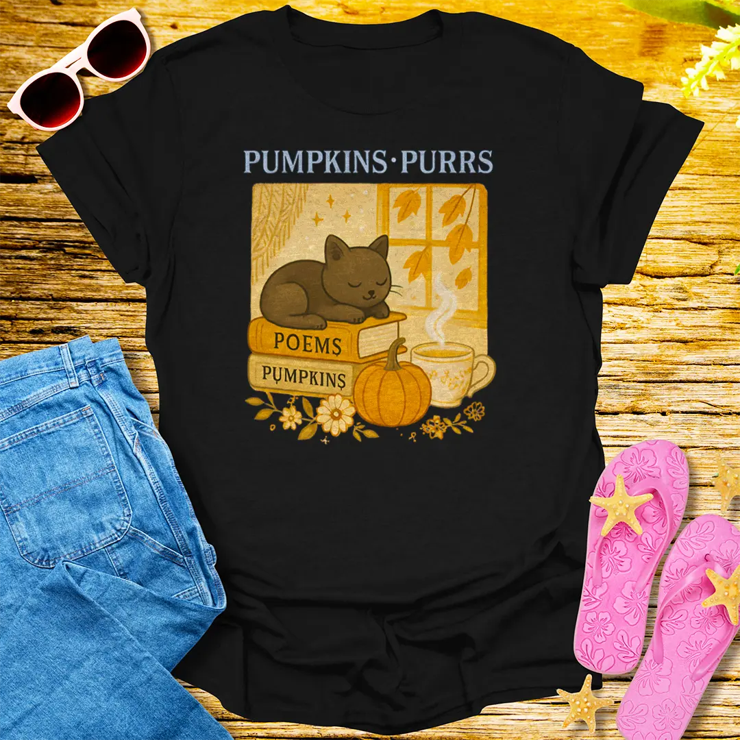 Pumpkins & Purrs T-Shirt - Black