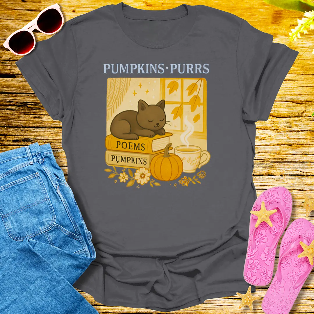 Pumpkins & Purrs T-Shirt - Charcoal