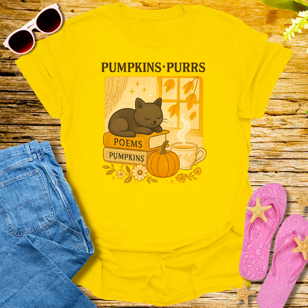 Pumpkins & Purrs T-Shirt - Daisy